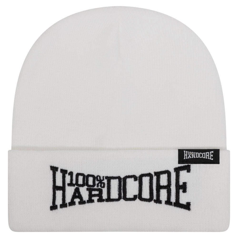 Beanie 100% Hardcore Essential – biała widok przodu
